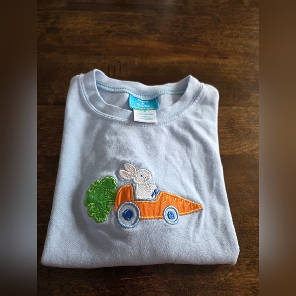 Claire & Charlie Other - Claire & Charlie Blue Kids Bunny Carrot Easter Shirt 6